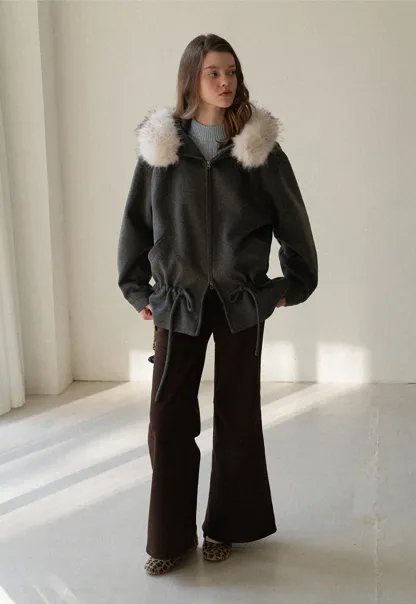 Soft Cotton Wide-Leg Pants with Button Detail