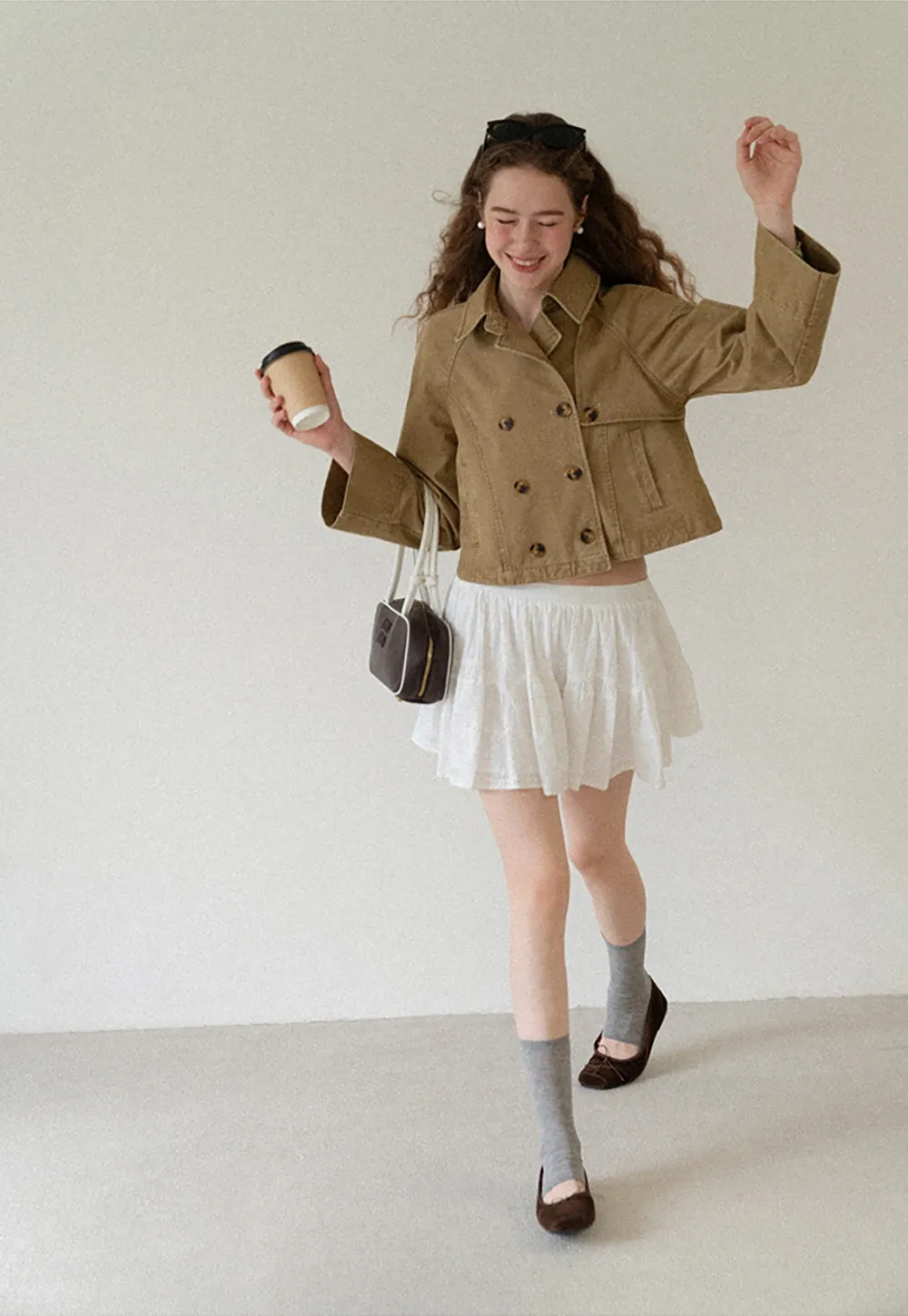 Cropped Double Breasted Short Jacket