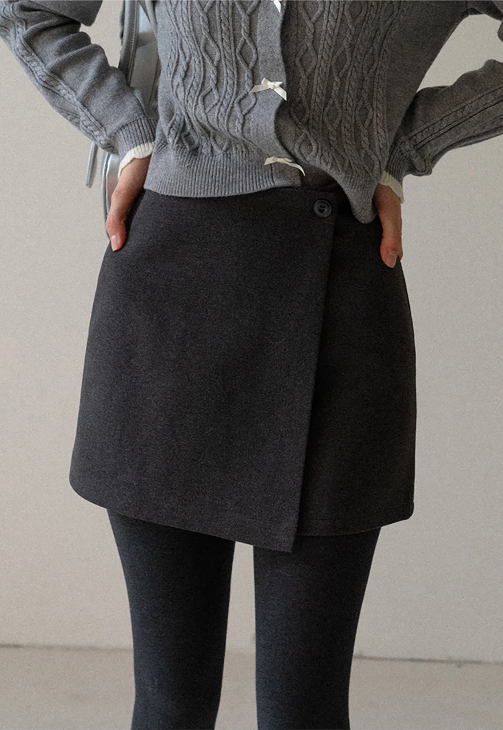 Womens Wool Wrap Mini Skirt