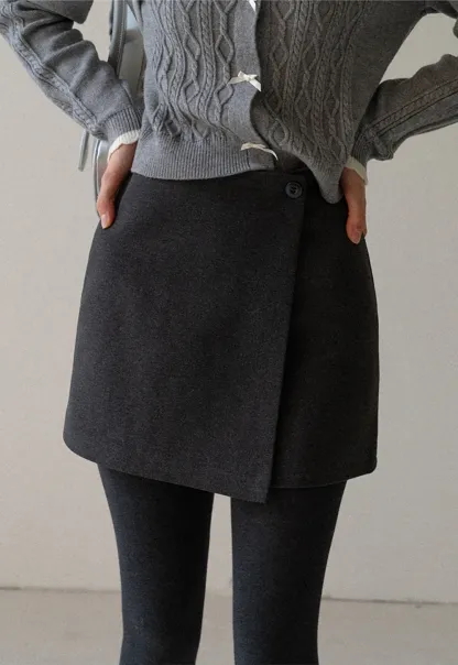 Womens Wool Wrap Mini Skirt