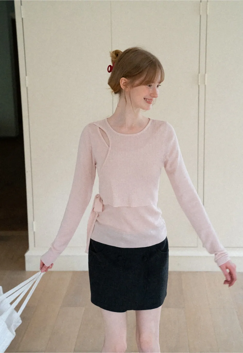 Asymmetrical Wrap Front High Waist Skirt