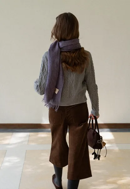 Cable Knit Cropped Cardigan