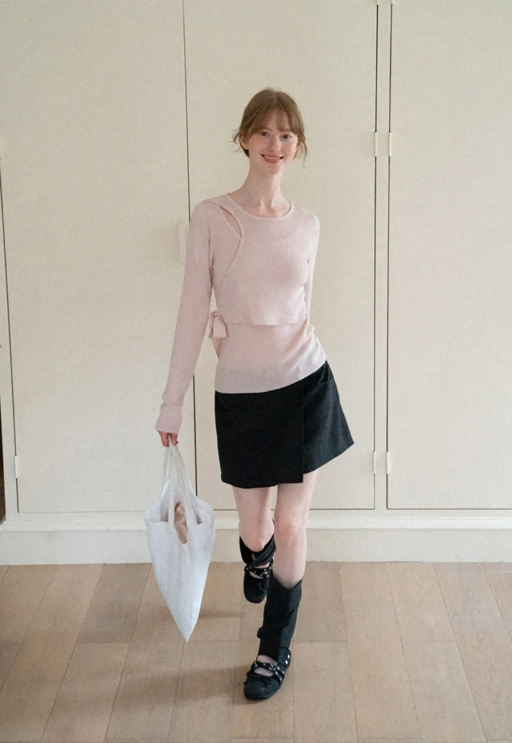 Asymmetrical Wrap Front High Waist Skirt