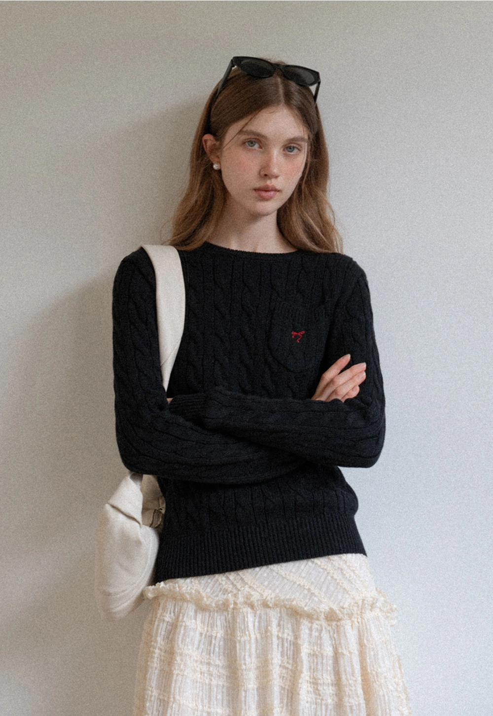 Women Cable Knit Sweater Long Sleeve Pullover Fall