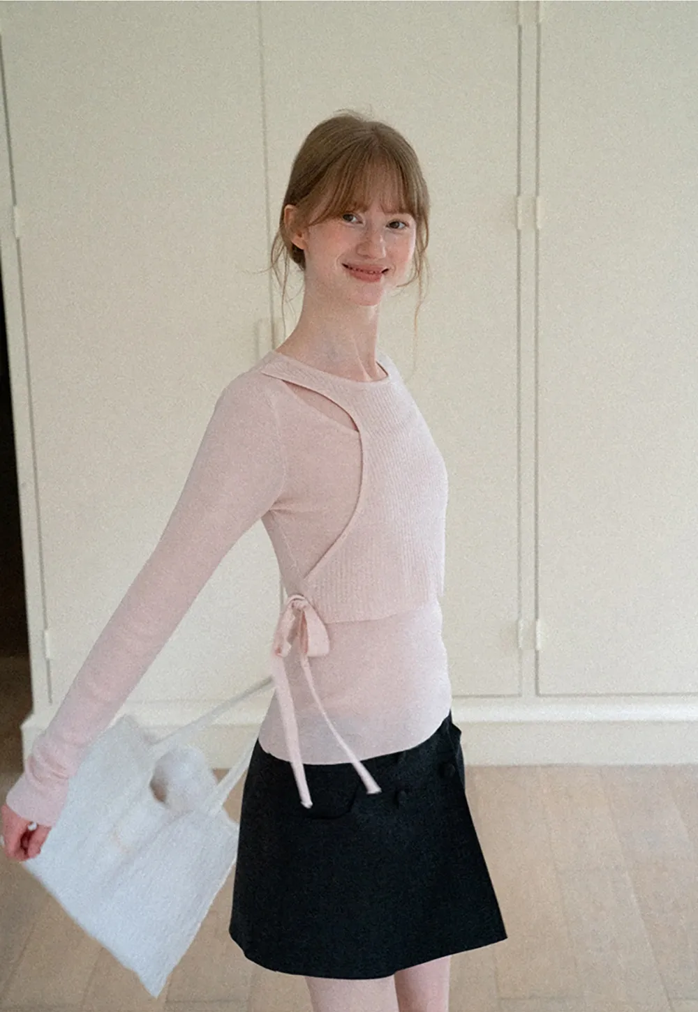 Asymmetrical Wrap Front High Waist Skirt