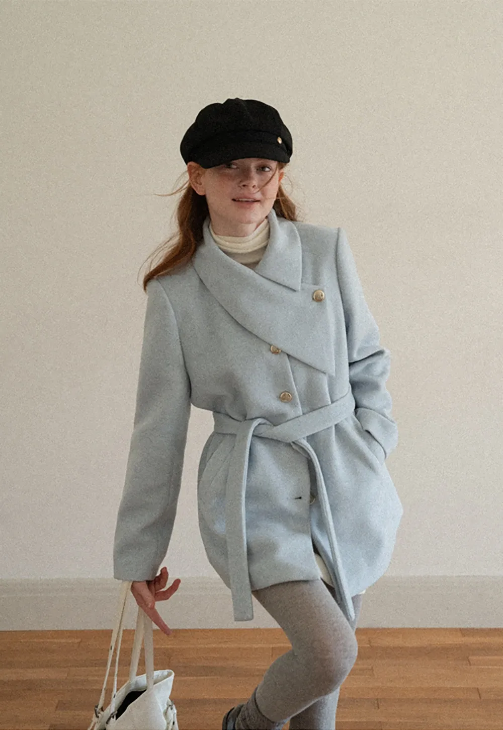 Structured Peak Cap with Gold Tone Button