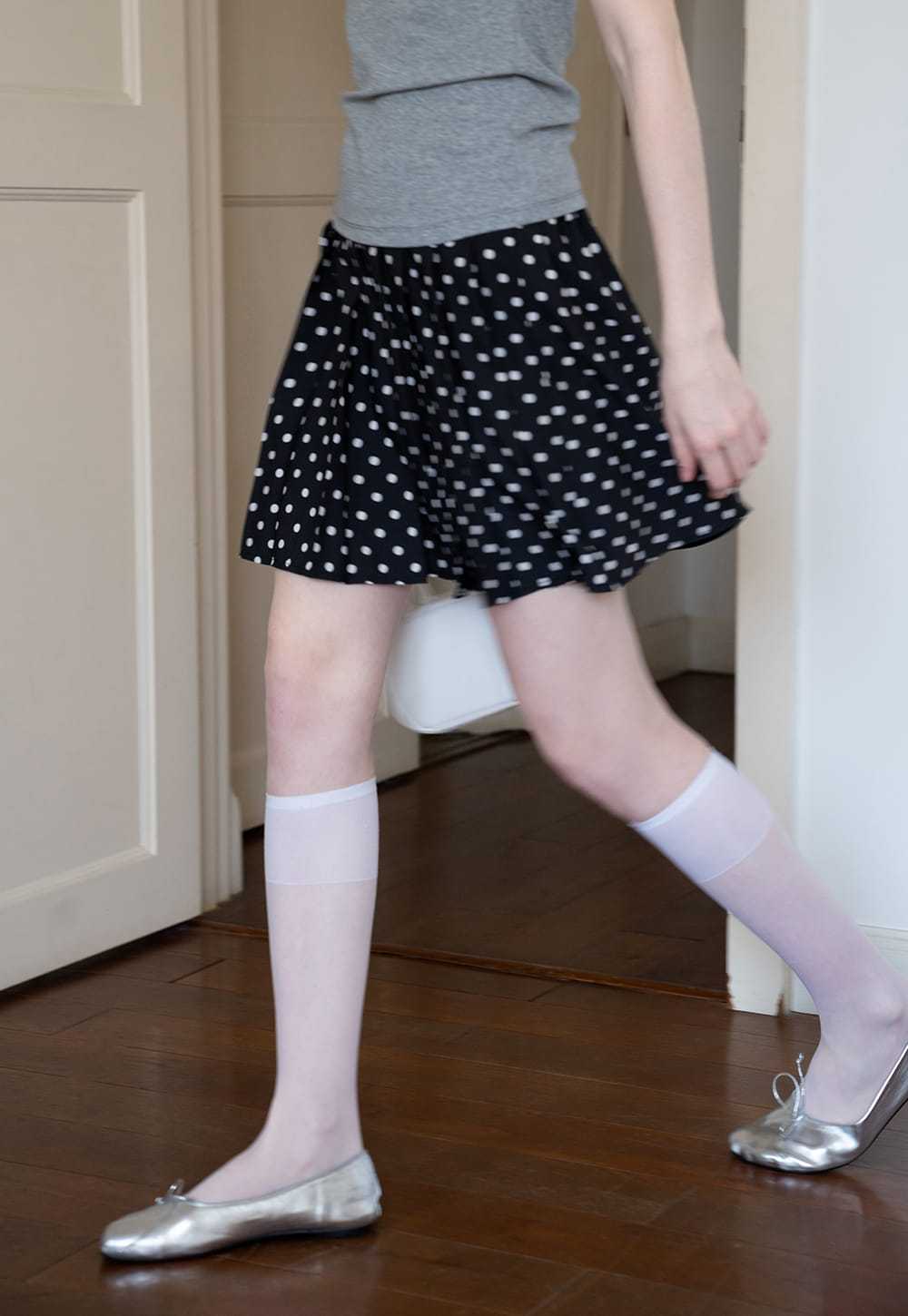 Polka Dot Pleated Mini Skirt