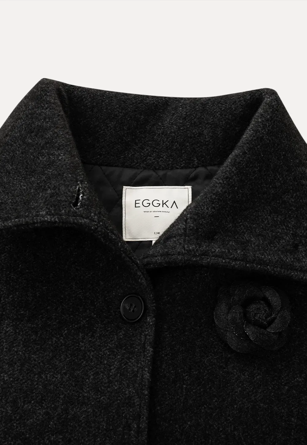 Wool Cape with High Neck Design