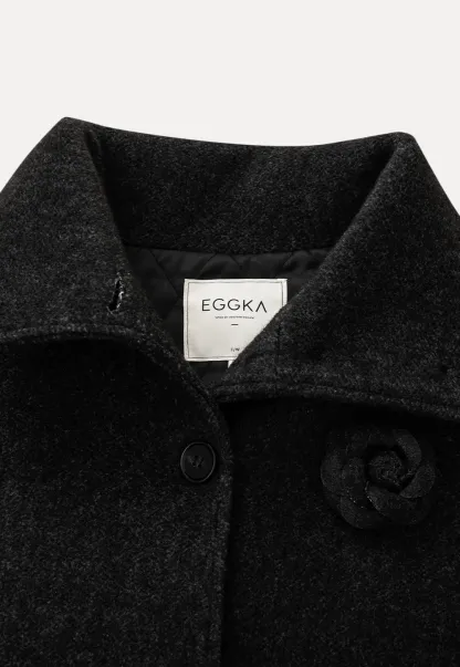 Wool Cape with High Neck Design