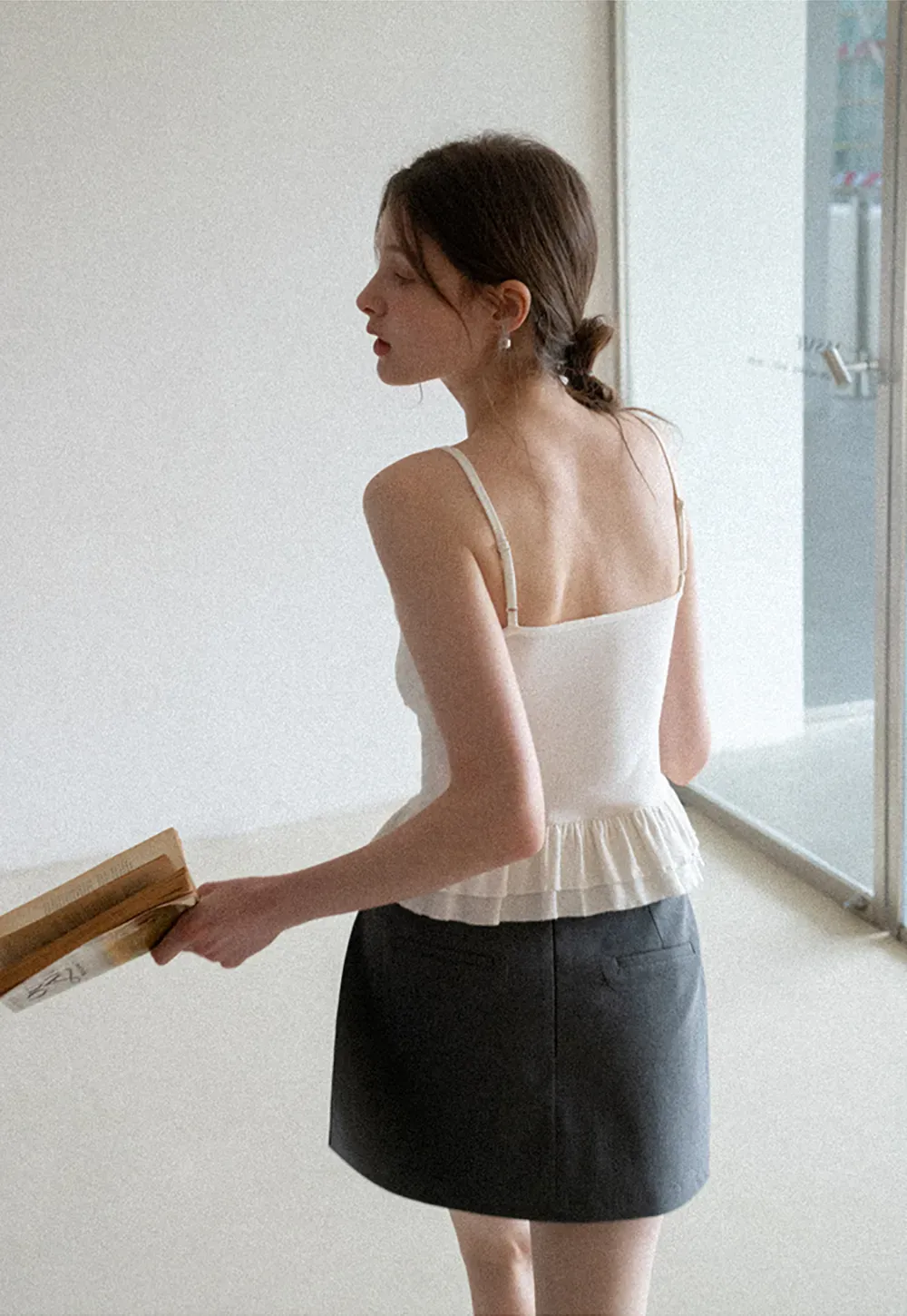 floral peplum tank top with ruffle hem