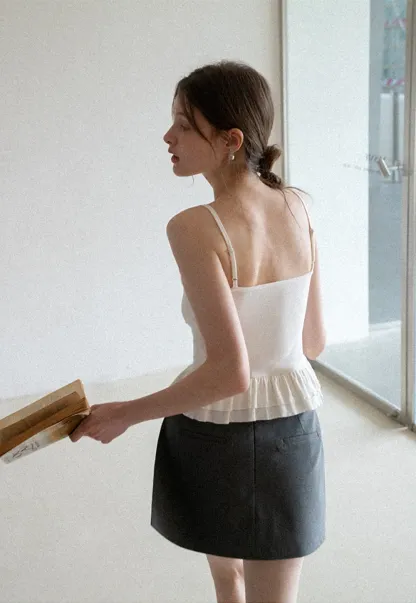 floral peplum tank top with ruffle hem