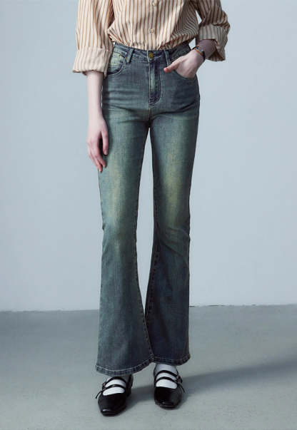 Women's Classic Wide Leg Denim Jeans, Vintage High Waist with Full-Length Style