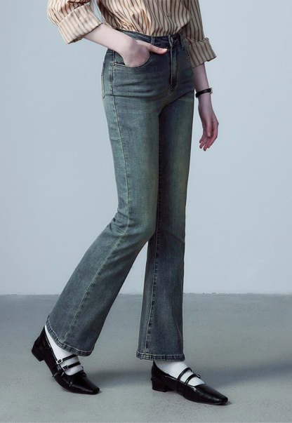 Women's Classic Wide Leg Denim Jeans, Vintage High Waist with Full-Length Style