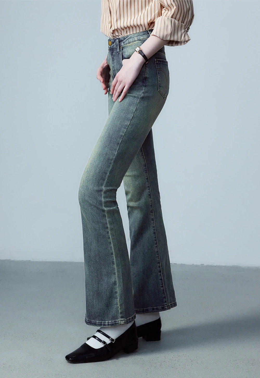 Women's Classic Wide Leg Denim Jeans, Vintage High Waist with Full-Length Style