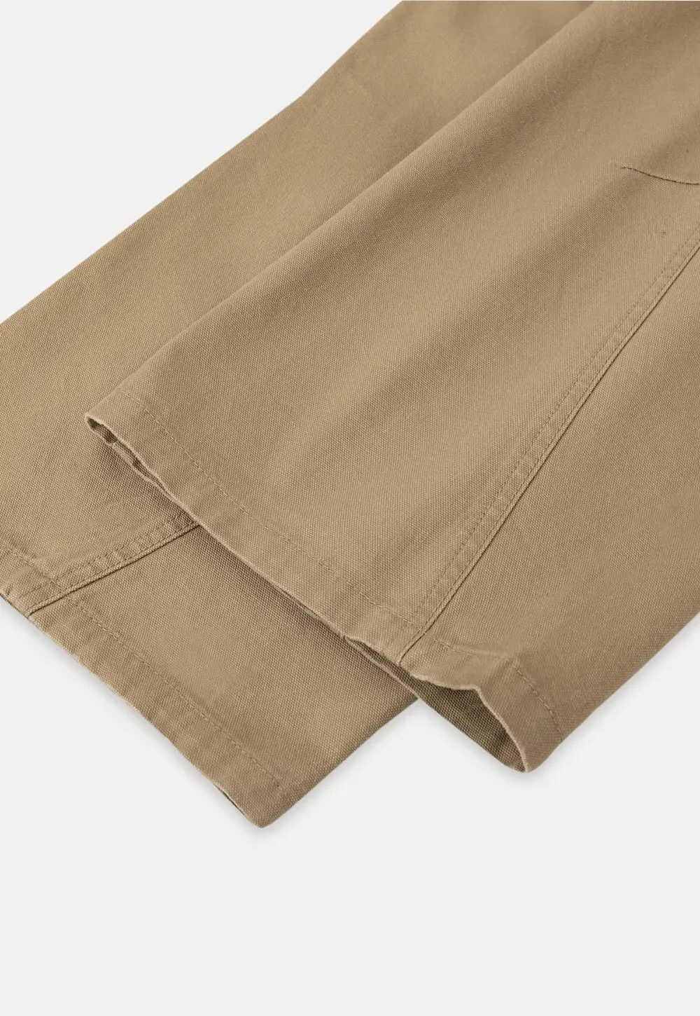 Wide leg utility pants with back pockets and side seams