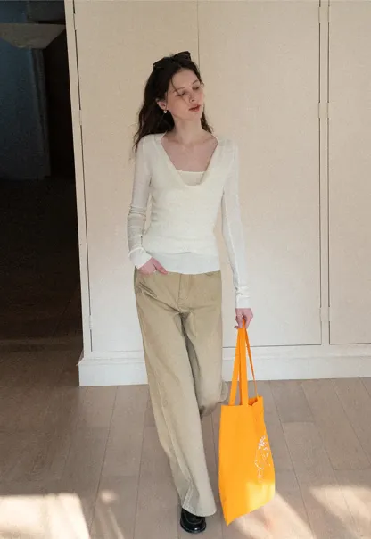 Woolen knit sweater and tank top