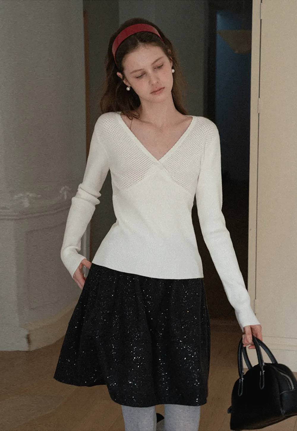 Sparkle Flare Skirt with Elastic Waist