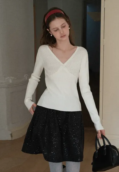 Sparkle Flare Skirt with Elastic Waist