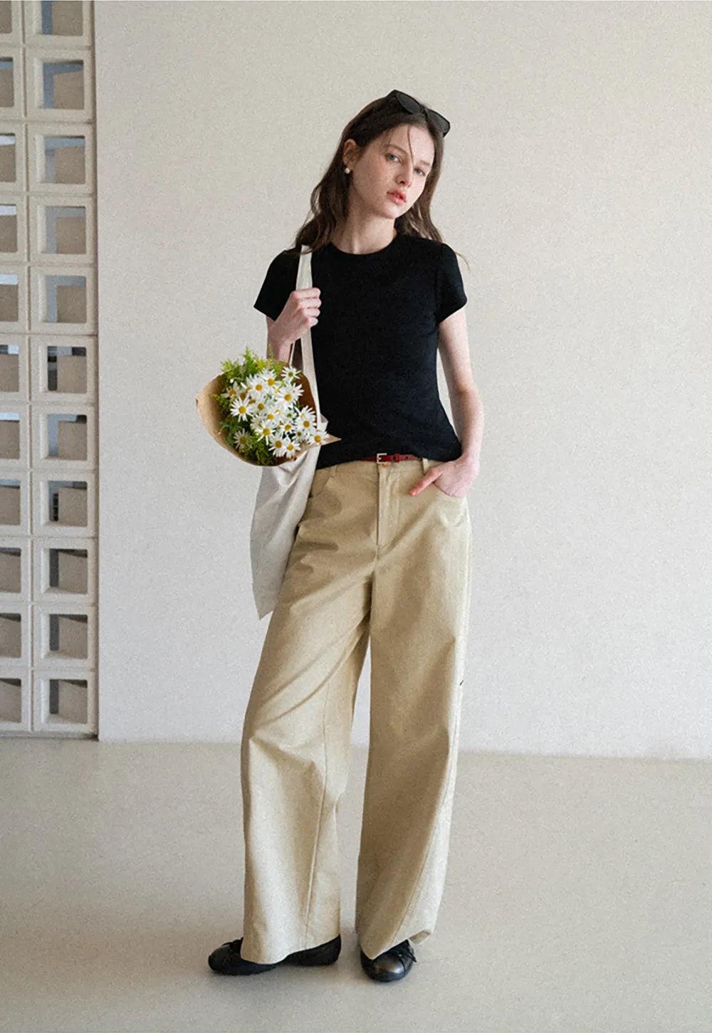 Wide Leg Casual Pants with Front Pockets