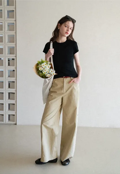 Wide Leg Casual Pants with Front Pockets