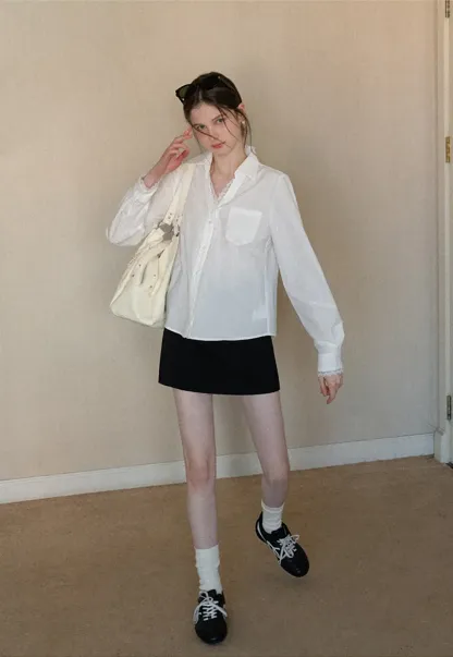 Elegant Mini Skirt with High Waist Design