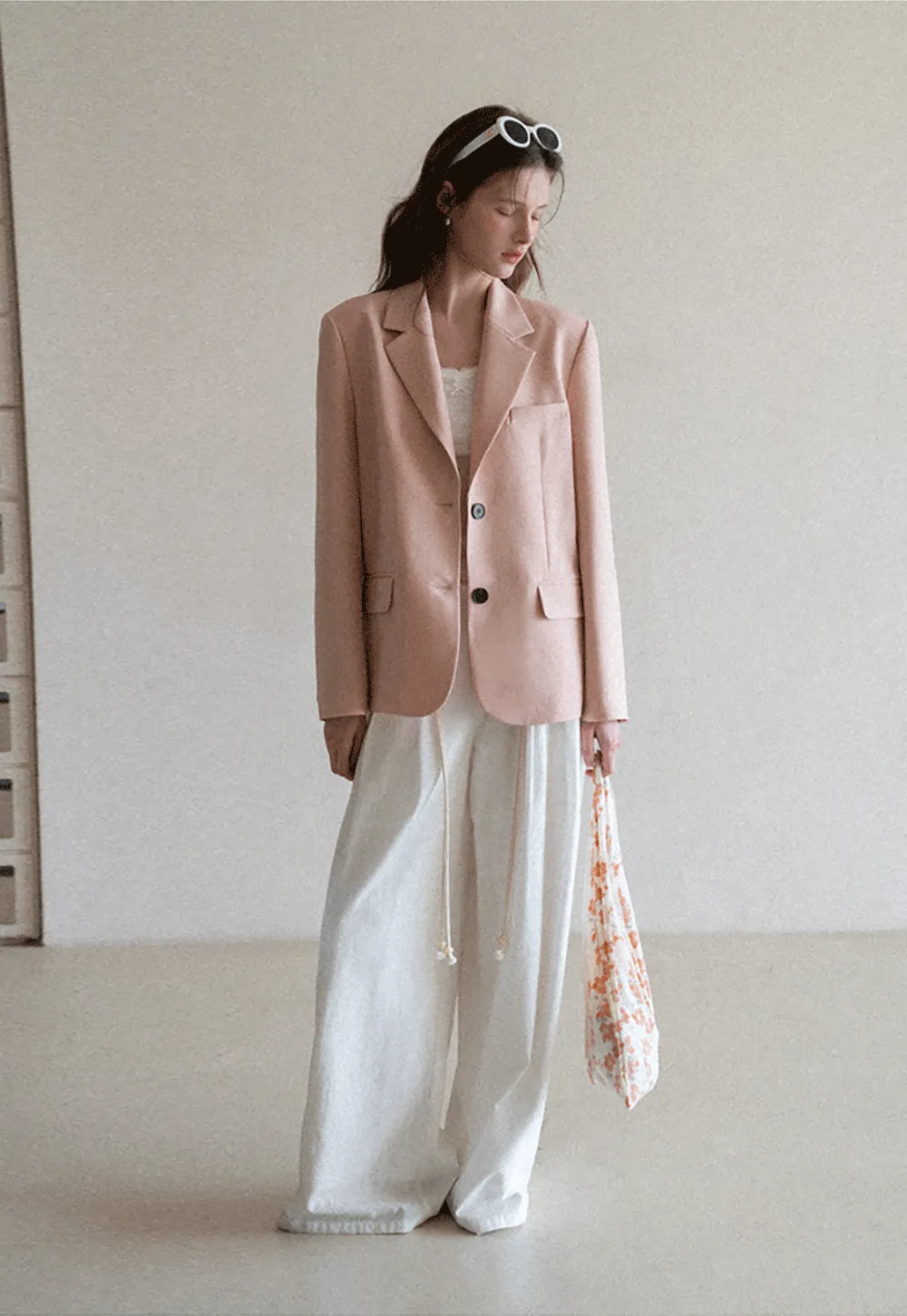 Short Jacket with Notched Collar and Sleeve Buttons