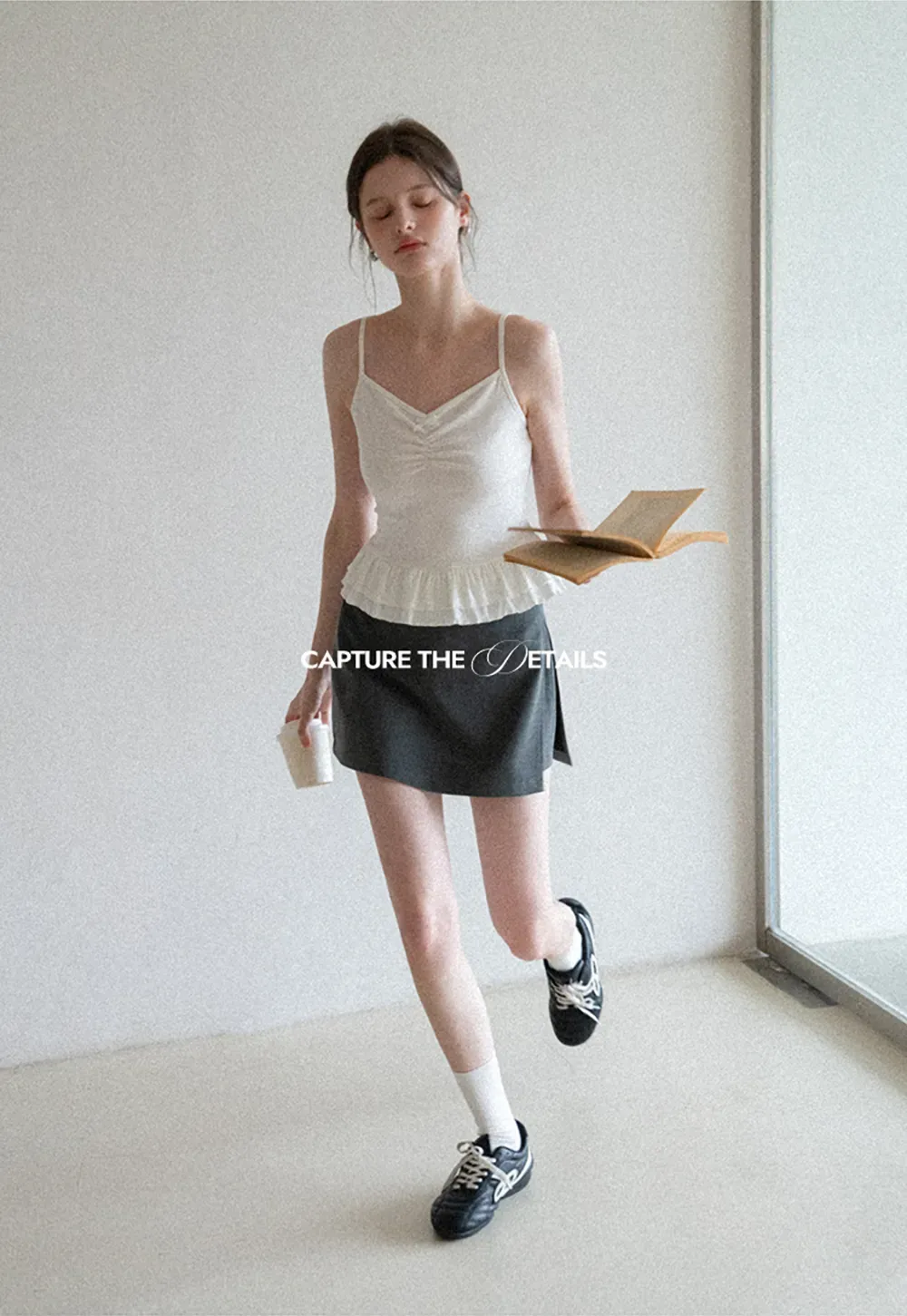 floral peplum tank top with ruffle hem