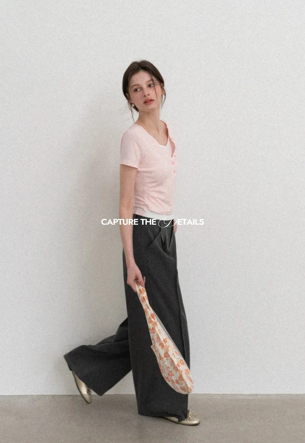 Wide Leg Casual Pants with Front Pleats