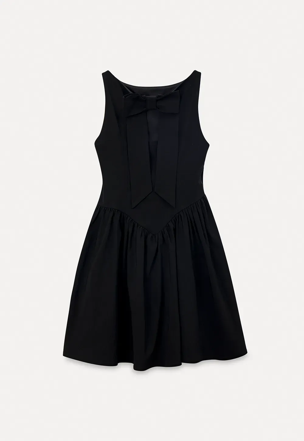 Sleeveless dress with back bow detail