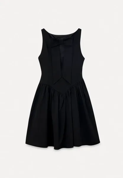 Sleeveless dress with back bow detail