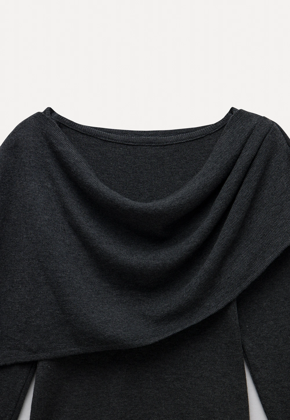 Womens Draped Cowl Neck Knit Top