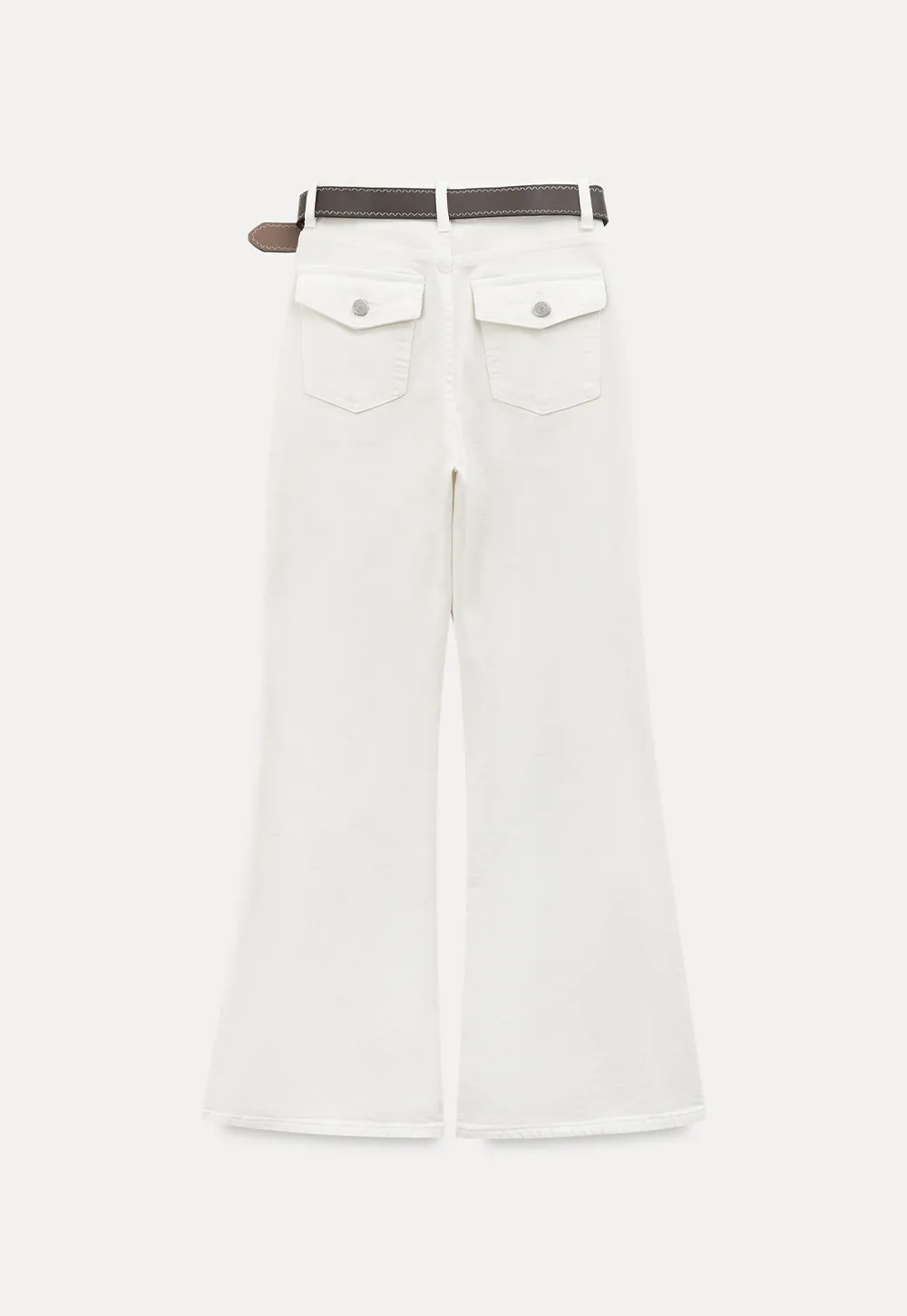 flared high waist jeans with back pocket design