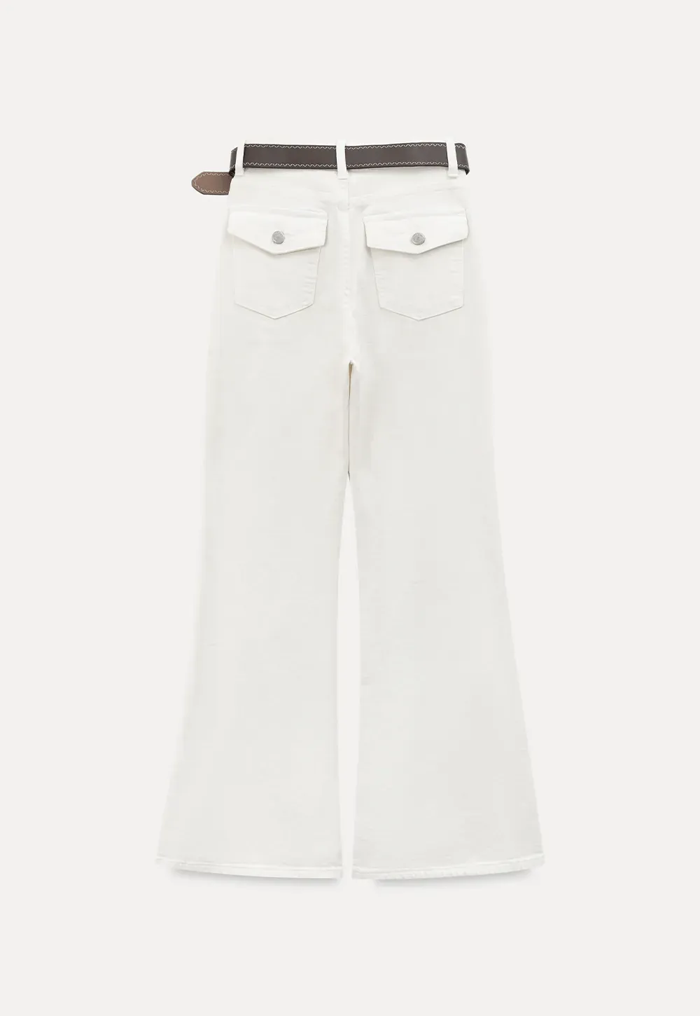 flared high waist jeans with back pocket design