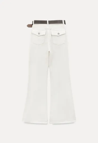 flared high waist jeans with back pocket design