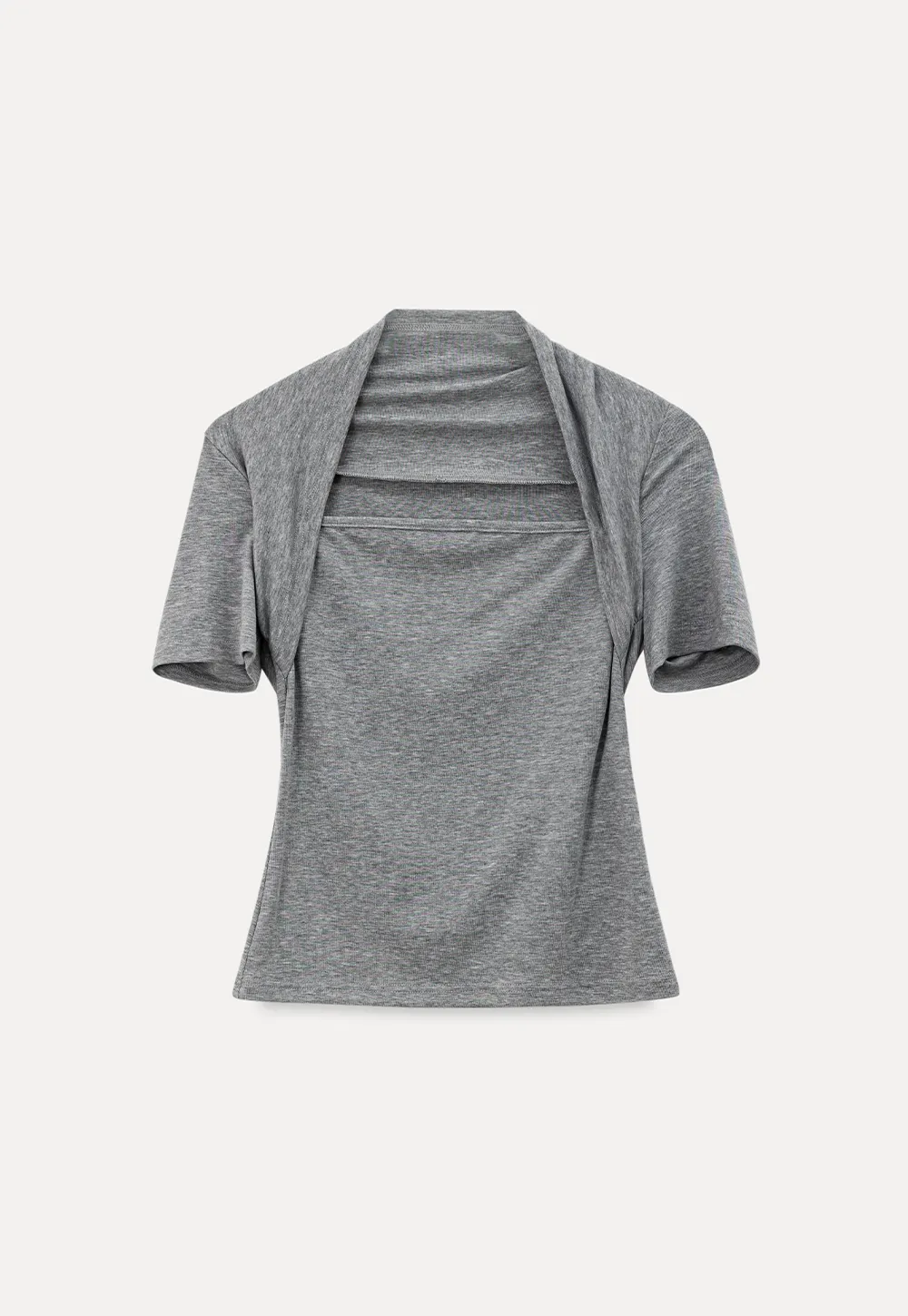 Square neck short sleeve fitted top