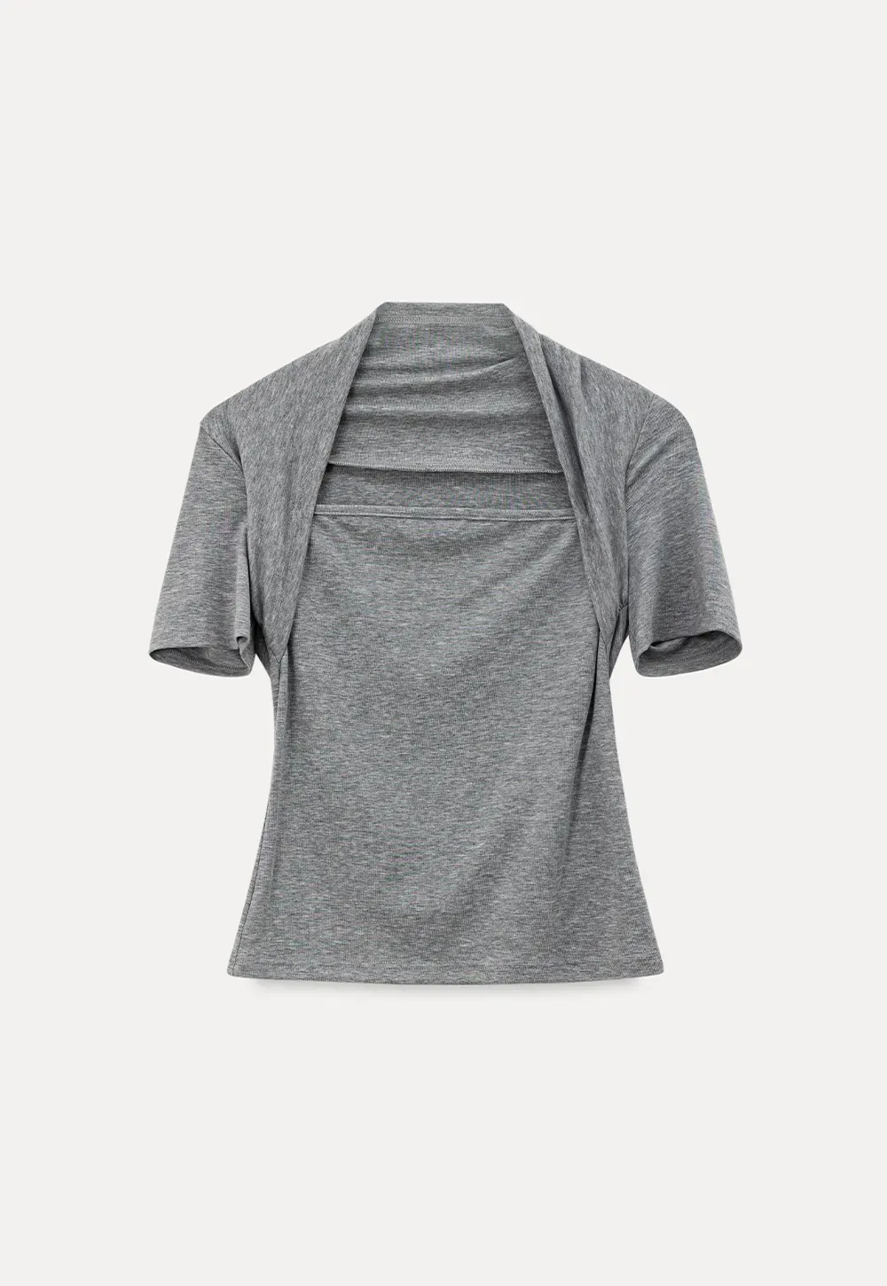 Square neck short sleeve fitted top
