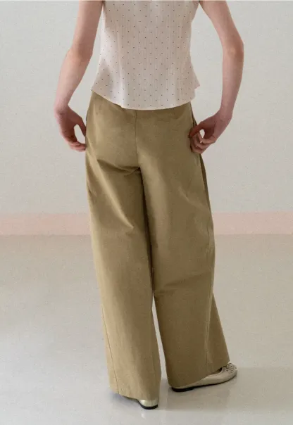 Wide Leg Pleated Casual Pants