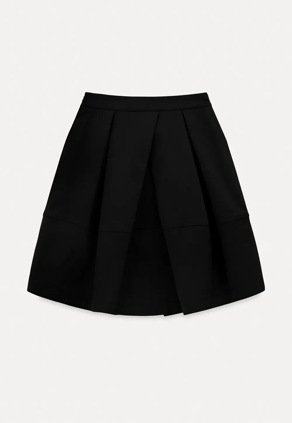Pleated A Line Mini Skirt with Layered Design