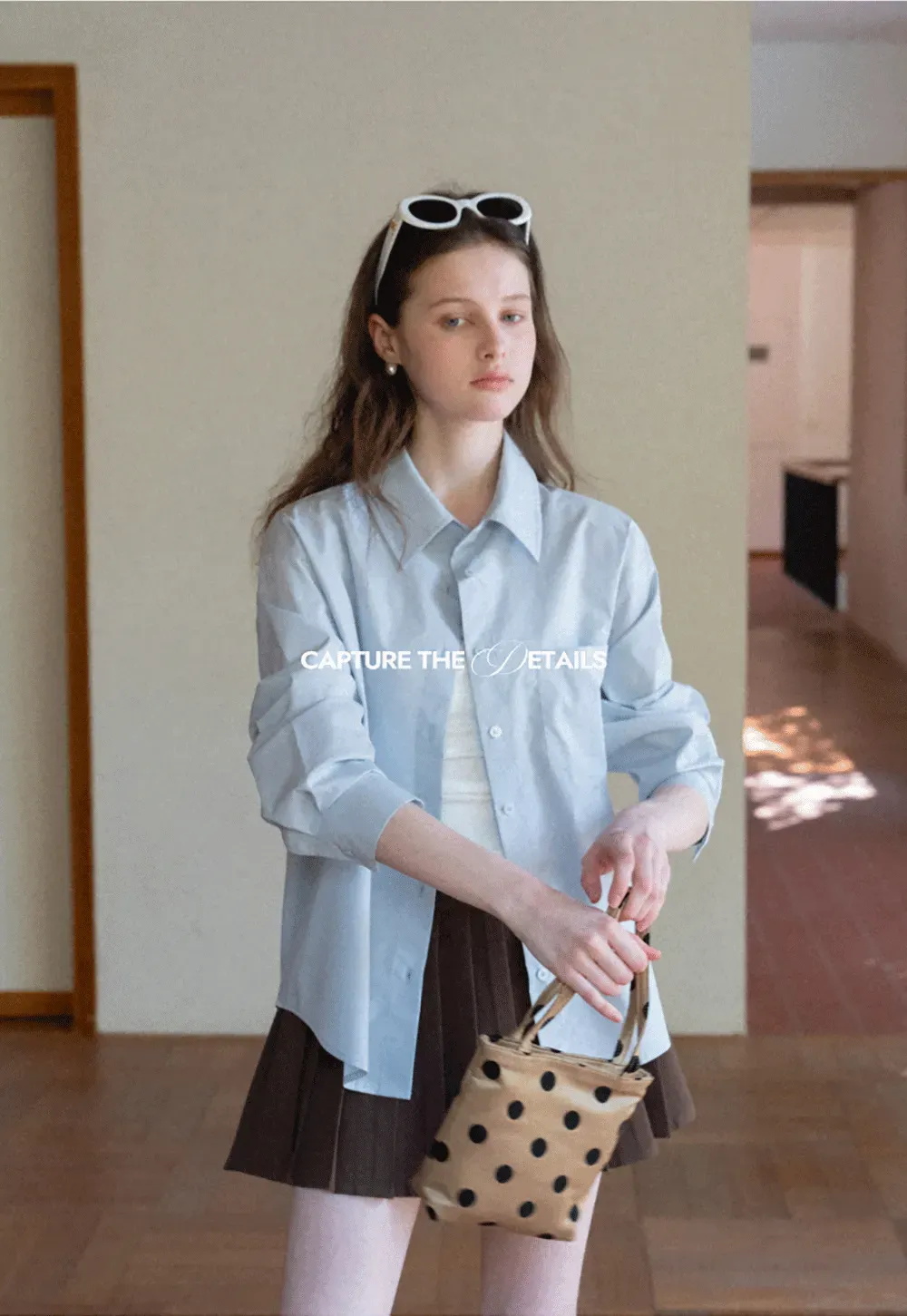 Classic button down shirt with rolled sleeves