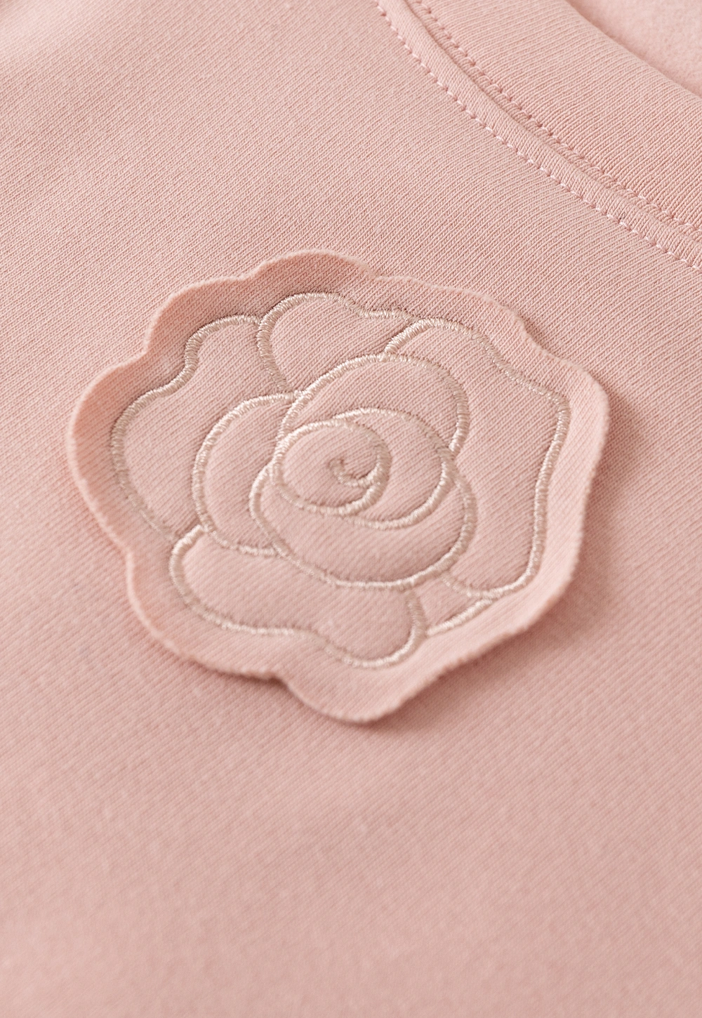 Women Long Sleeve Top with Flower Detail