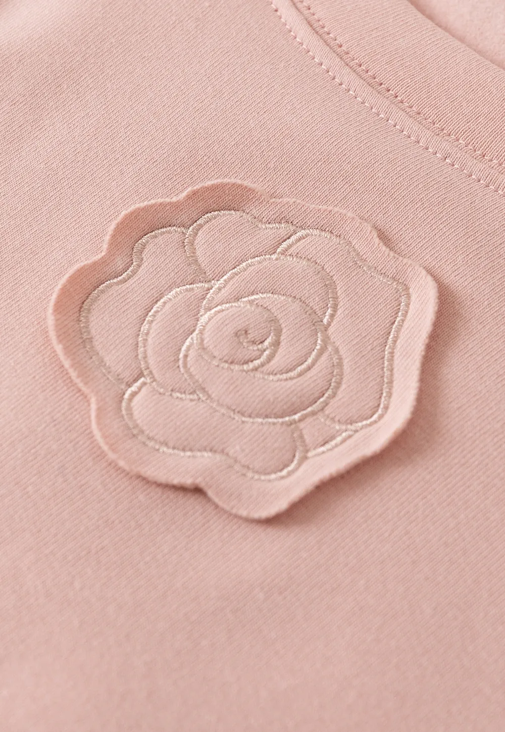 Women Long Sleeve Top with Flower Detail