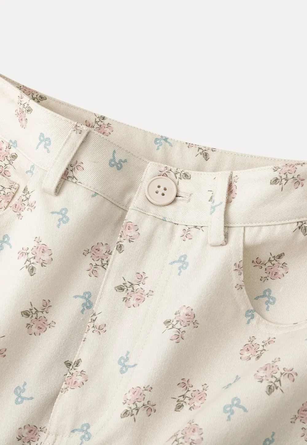 Floral Print Mini Skirt with Front Pockets