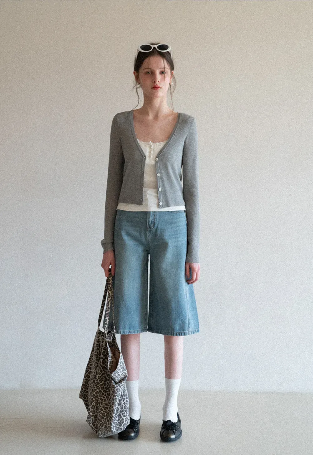 Lightweight Ribbed Knit Cardigan with Open Front