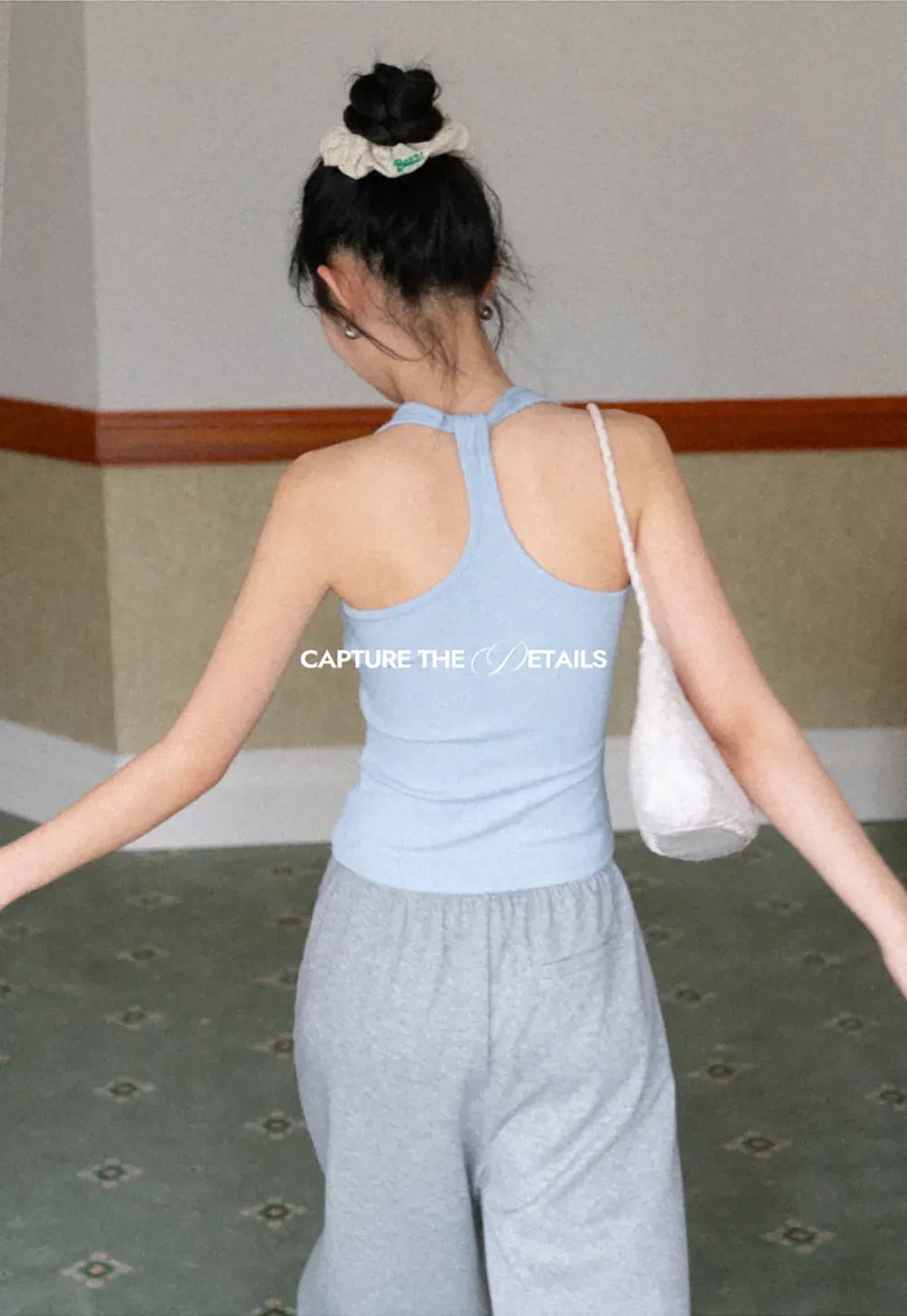 Sleeveless Halter Neck Top with Front Placket