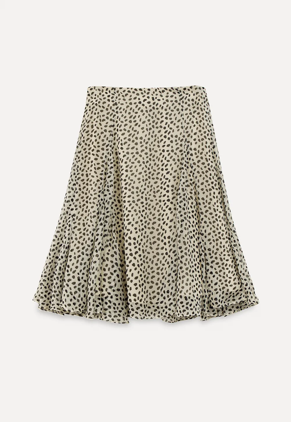 Flowing hem leopard print skirt with ruffle details