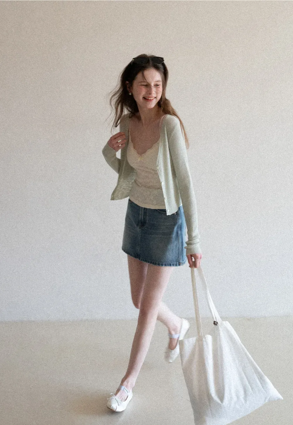 Lightweight Ribbed Knit Cardigan with Open Front