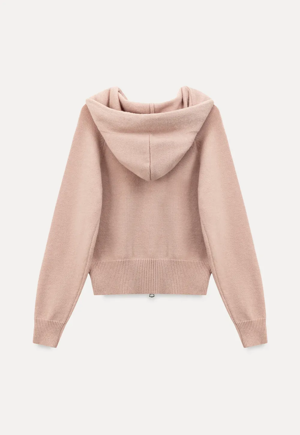 Pink Hooded Knit Sweater for Women Soft Warm Casual Top