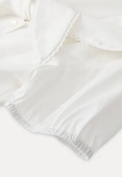 Short Sleeve Shirt with Collar and Bow Detail