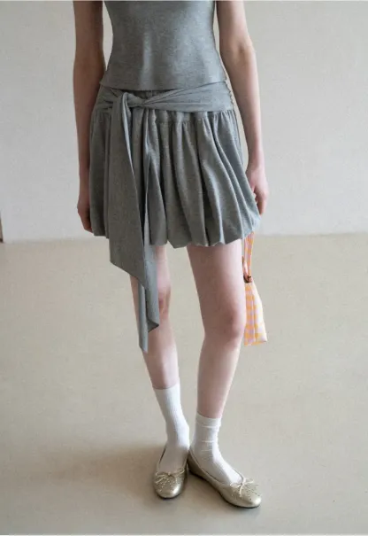 Polo collar short sleeve top with pleated skirt