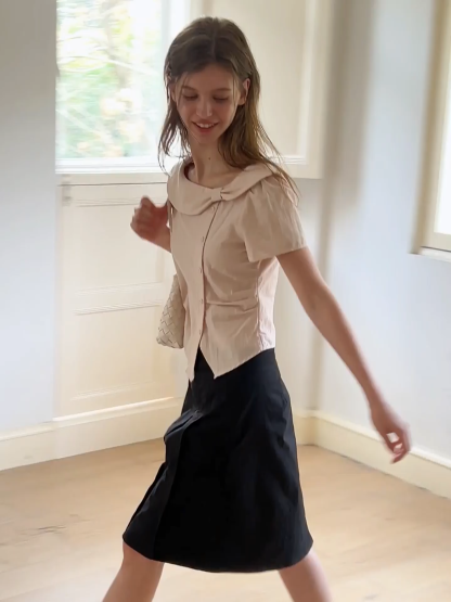 Pleated A-Line Skirt